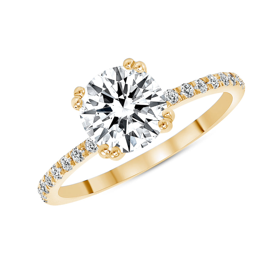 D&P Designs Eight Prong Solitaire Engagement Ring Yellow Gold