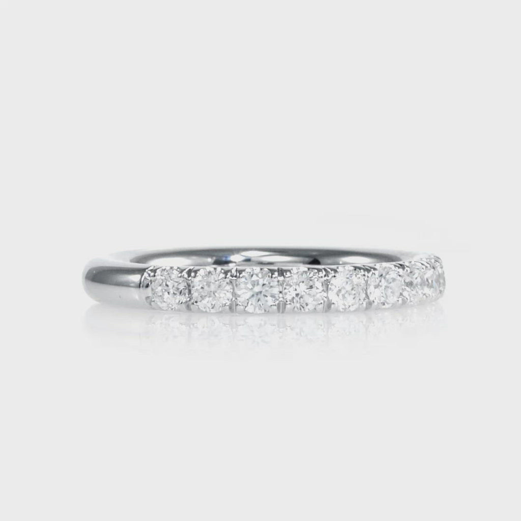 D&P Designs Half Way Pave Eternity Band White Gold