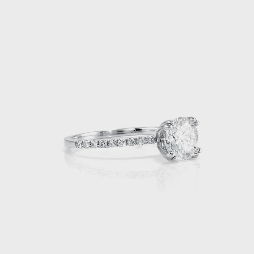 D&P Designs Eight Prong Solitaire Engagement Ring White Gold