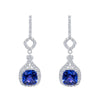 D&P Designs Diamond and Tanzanite Hanging Earrings White Gold