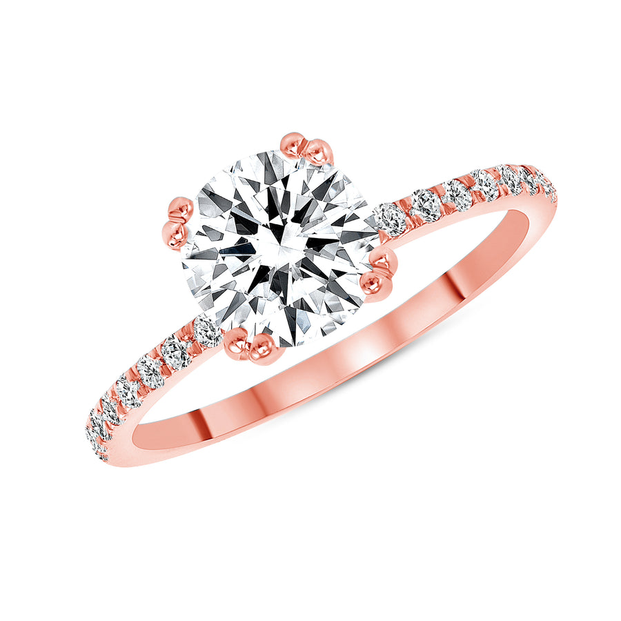 D&P Designs Eight Prong Solitaire Engagement Ring Rose Gold