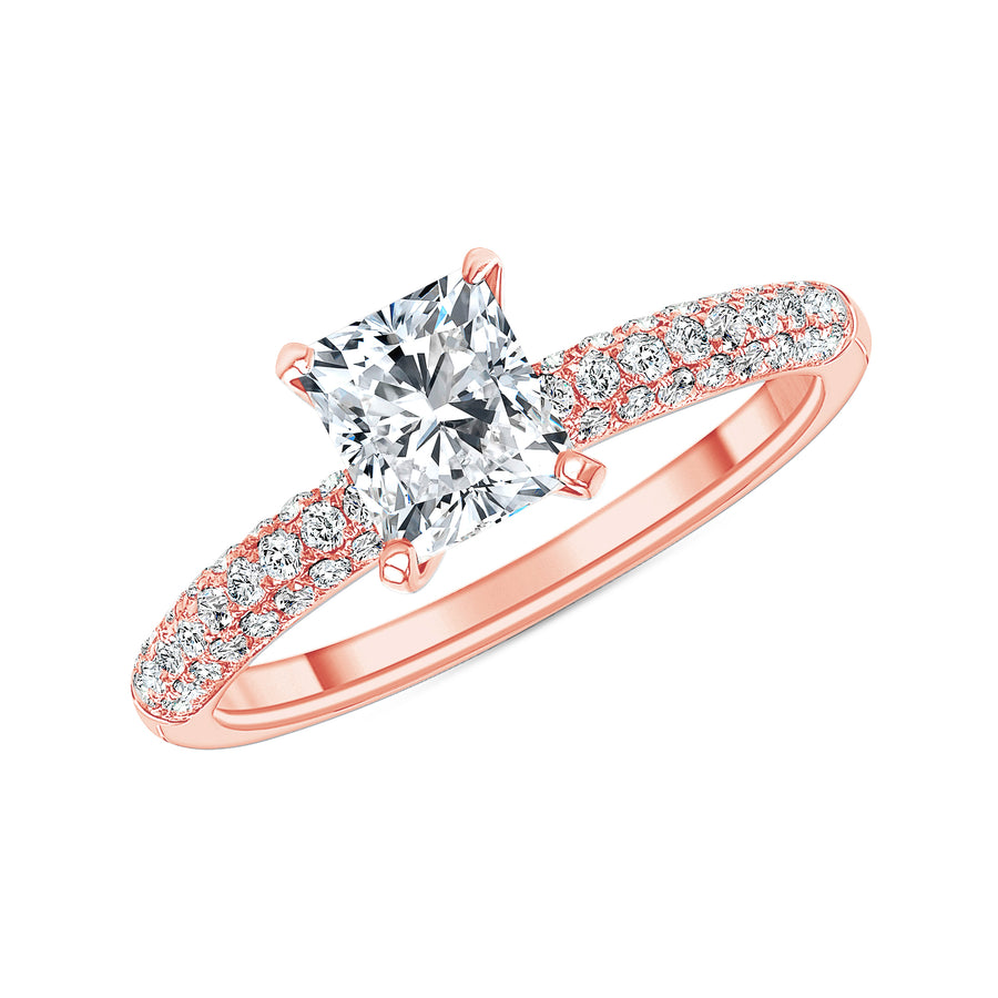 D&P Designs Four Prong Solitaire Engagement Ring Rose Gold