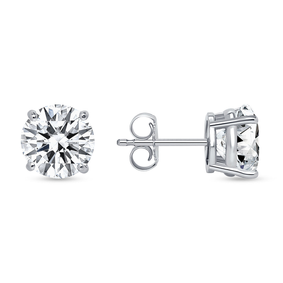 D&P Designs Four Prong Stud Earrings White Gold