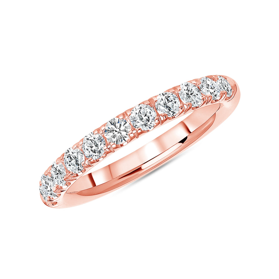 D&P Designs Half Way Pave Eternity Band Rose Gold