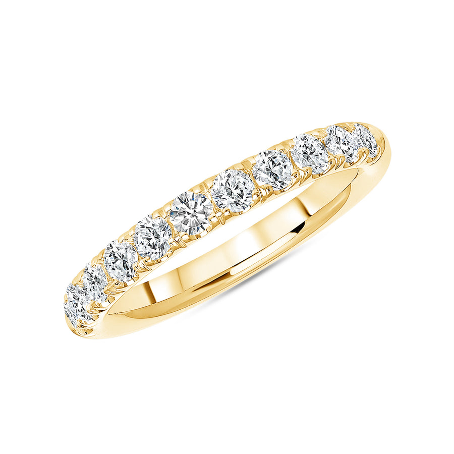 D&P Designs Half Way Pave Eternity Band Yellow Gold