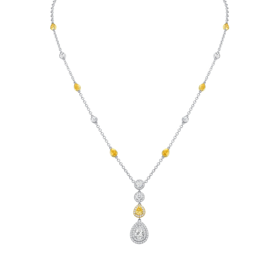 D&P Designs Halo Pavé Diamond By Yard Necklace White Gold