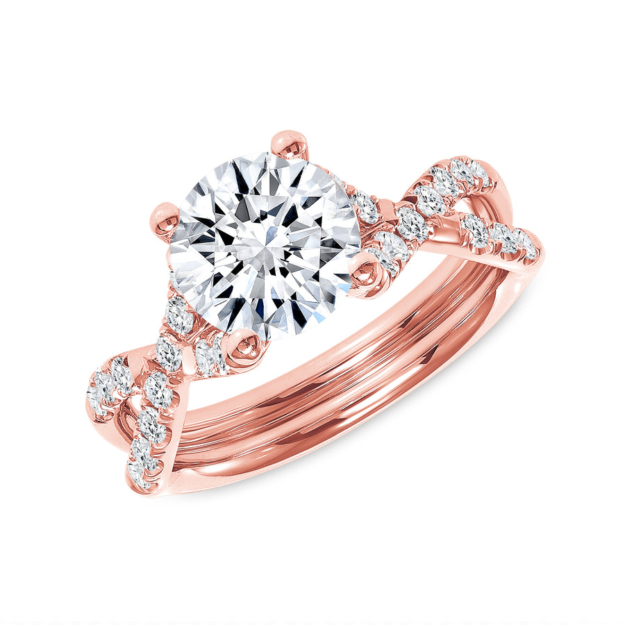 Hugs and Kisses Solitaire Engagement Ring Rose Gold