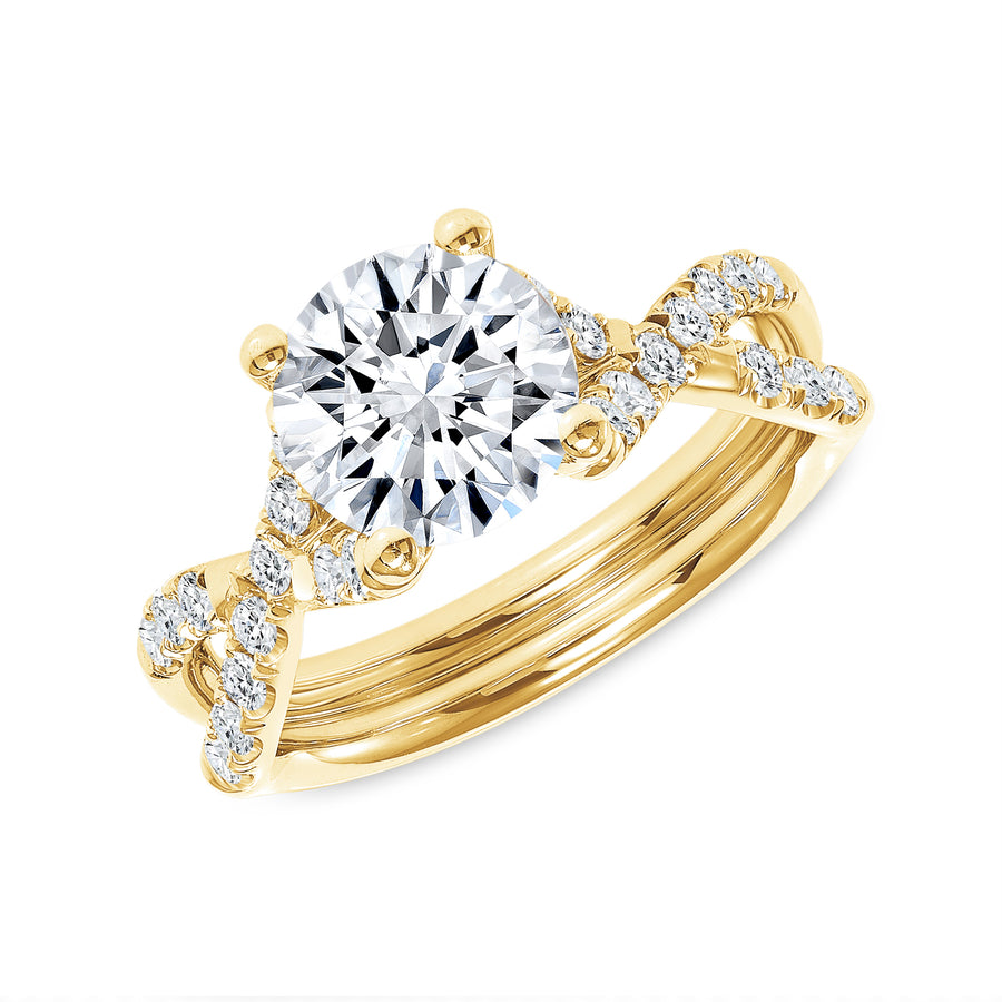 Hugs and Kisses Solitaire Engagement Ring Yellow Gold