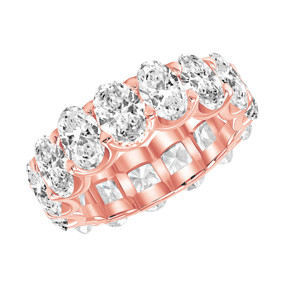 D&P Designs Oval Cut Eternity Band Rose Gold