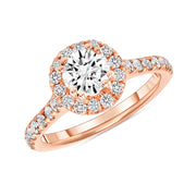 D&P Designs Single Halo Engagement Ring Rose Gold