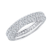 Six Row Pave Eternity Band White Gold