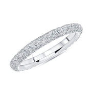 Three Row Pave Eternity Band White Gold