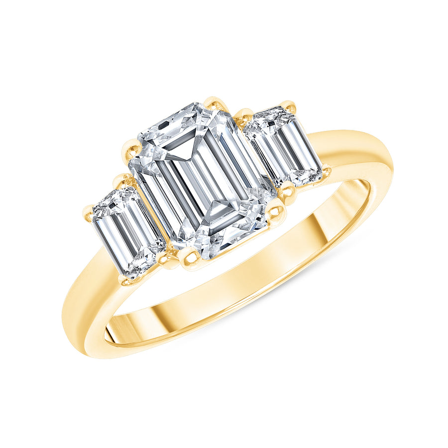 Three Stone Diamond Engagement Ring Los Angeles - Custom Made | D&P Designs