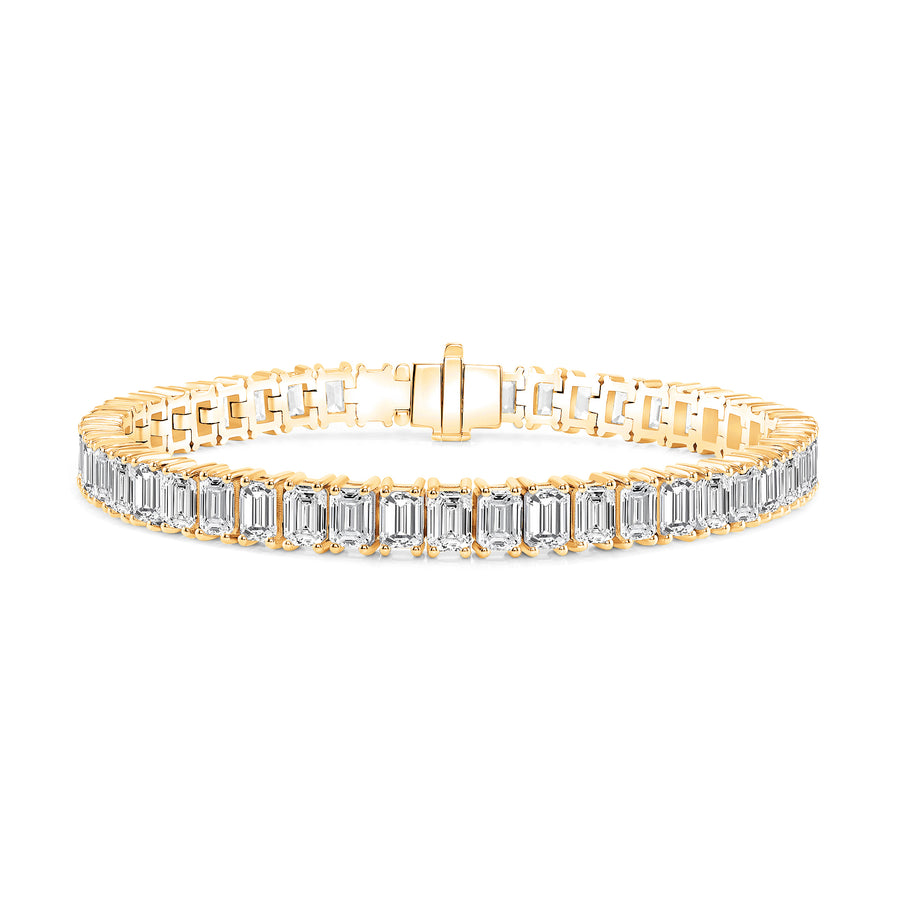 D&P Designs Traditional Straight Line Tennis Bracelet Yellow Gold