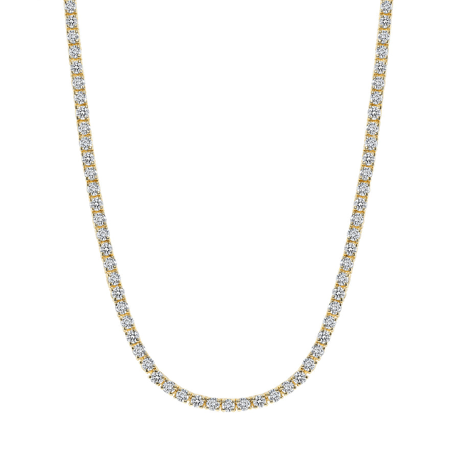 D & P Designs Traditional Straight Line Tennis Necklace Yellow Gold