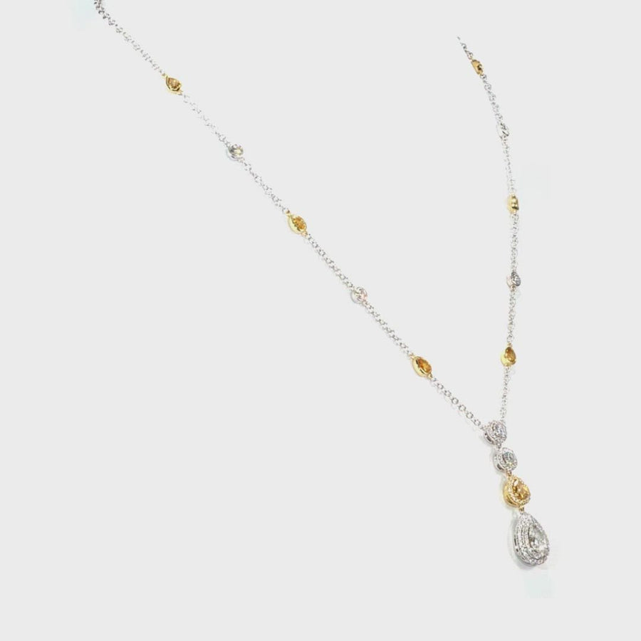 D&P Designs Halo Pavé Diamond By Yard Necklace Yellow Gold