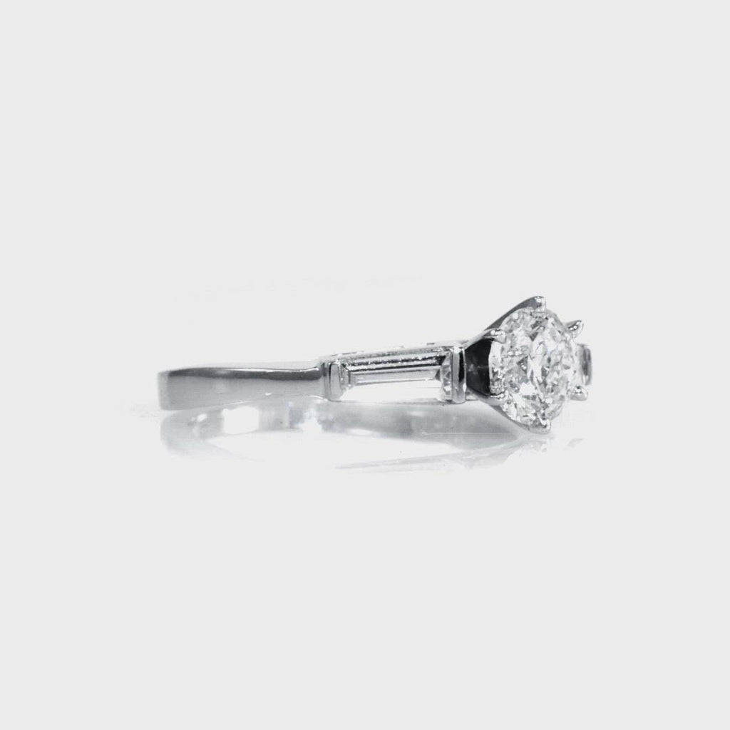 D&P Designs Three Stone Six Prong Engagement Ring Platinum